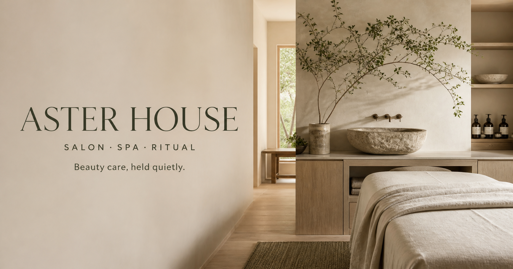Aster House salon and ritual spa website preview
