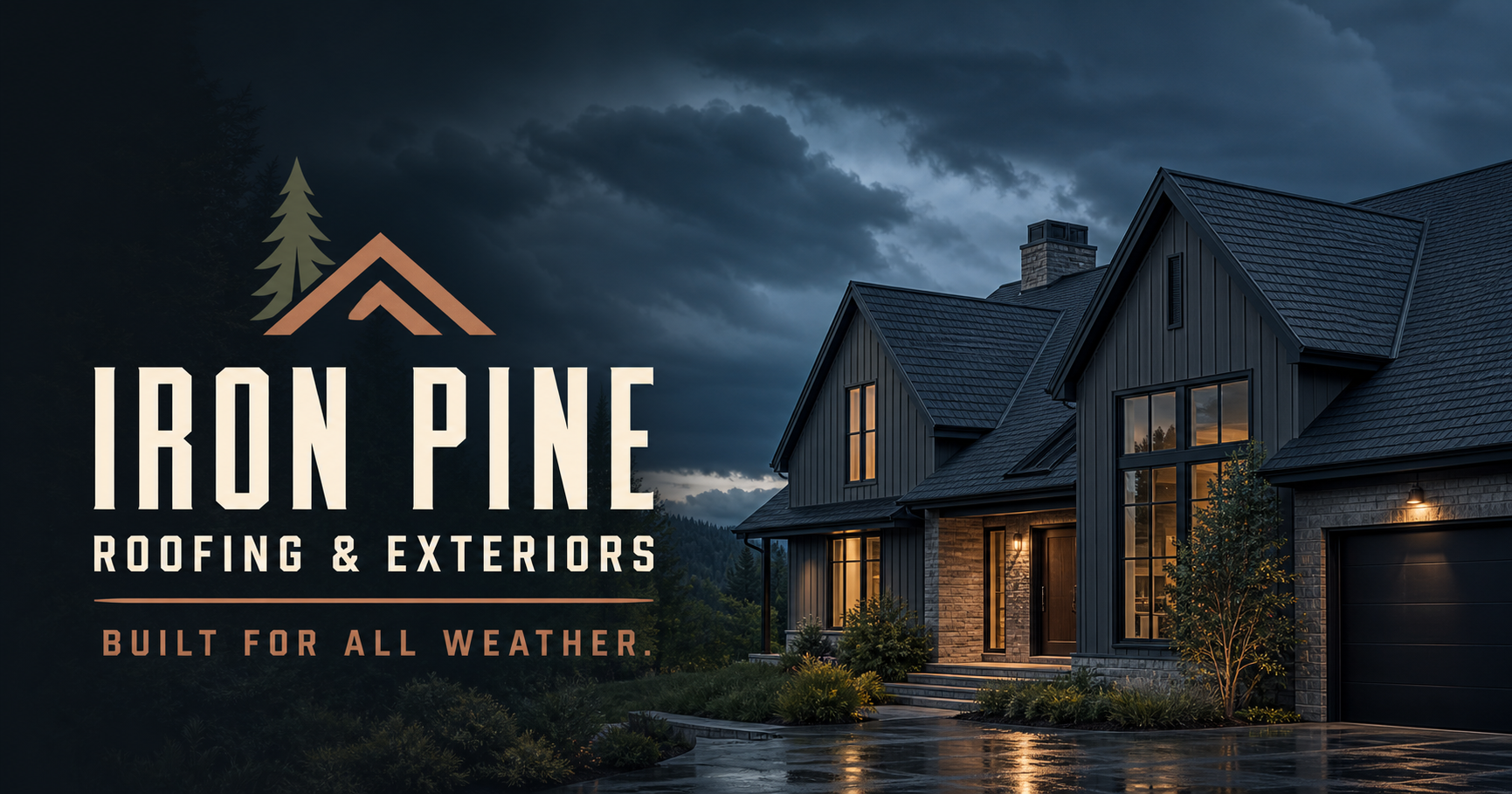 Iron Pine Roofing and Exteriors website homepage preview
